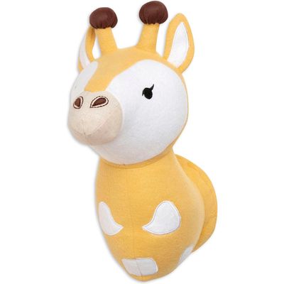 CRANE BABY Safari Animal Plush Head Wall Art in Yellow/White 