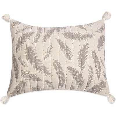 CRANE BABY Square Decor Accent Pillow in Grey/White 