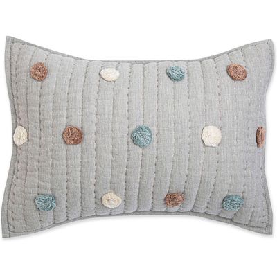 CRANE BABY Square Decor Accent Pillow in Grey 