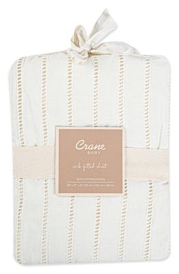 CRANE BABY Tassel Trim Crib Skirt in White
