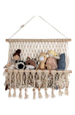 CRANE BABY Willow Macramé Storage Wall Decor in Beige