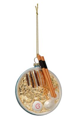Creative Co-Op Chopsticks & Ramen Ornament in Brown
