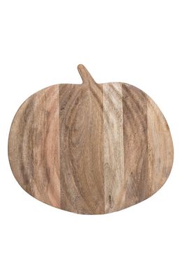 Creative Co-Op Pumpkin Mango Wood Cutting Board in Brown
