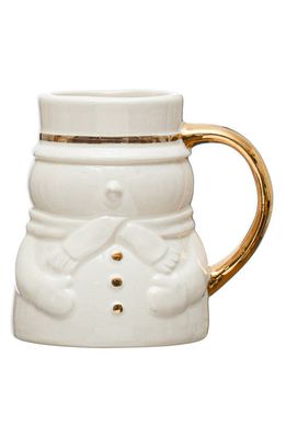 Creative Co-Op Stoneware Snowman Mug in White