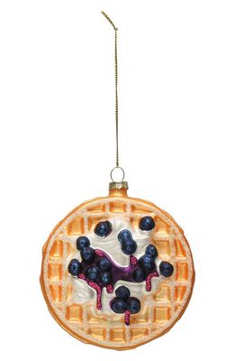 Creative Co-Op Waffle Ornament in White