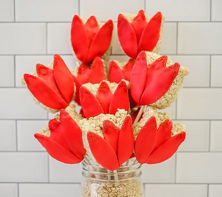 Creative Crispies 12-pc Valentine's Flower Bouq uet Treats