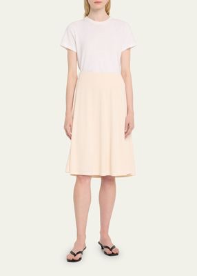 Crepe Midi A-Line Skirt