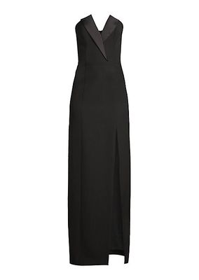 Crepe Strapless Column Gown