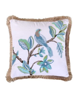 Cressida Bird Pillow with Fringe Trim