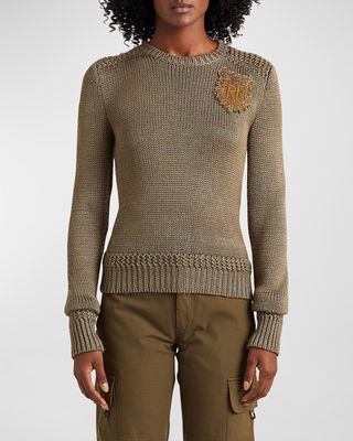 Crest Patch Silk-Cashmere Sweater