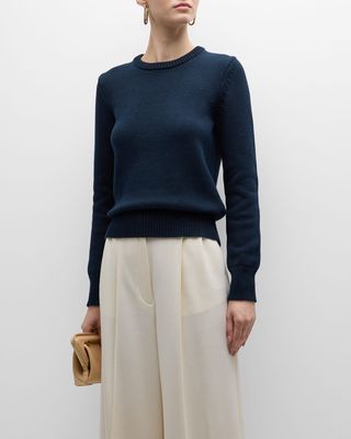 Crewneck Cotton-Blend Sweater
