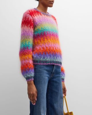 Crewneck Ombre Striped Sweater