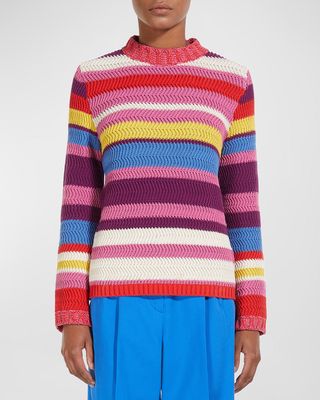 Crewneck Striped Knit Sweater
