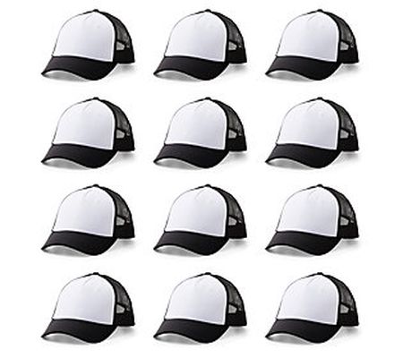 Cricut Trucker Hat Blank, Black/White 12-Count