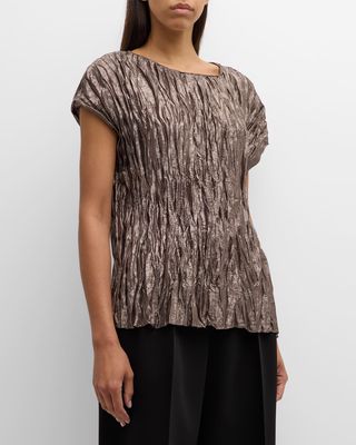 Crinkled Metallic Blouse