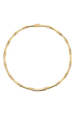 Crislu Bamboo Collar Necklace in Gold