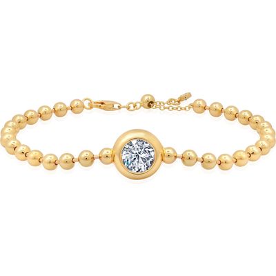 Crislu Bezel Cubic Zirconia Ball Chain Bracelet 