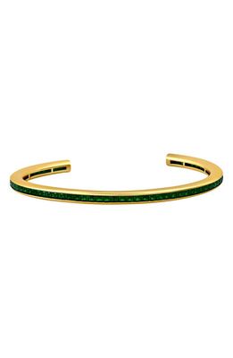 Crislu Cubic Zirconia Cuff Bracelet in Emerald