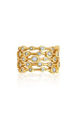 Crislu Cubic Zirconia Multiband Eternity Ring in Gold