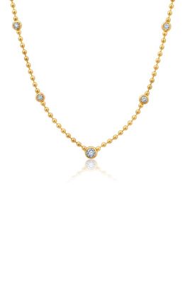 Crislu Cubic Zirconia Station Chain Necklace