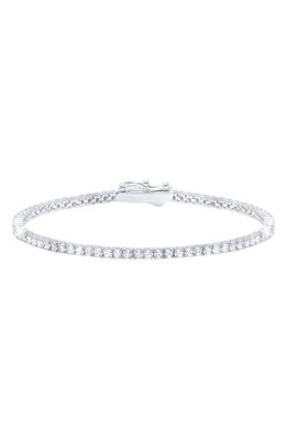 Crislu Cubic Zirconia Tennis Anklet in Silver