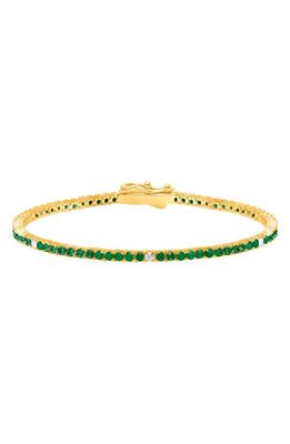 Crislu Cubic Zirconia Tennis Bracelet in Emerald