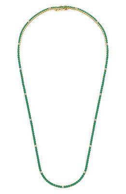 Crislu Cubic Zirconia Tennis Necklace in Emerald