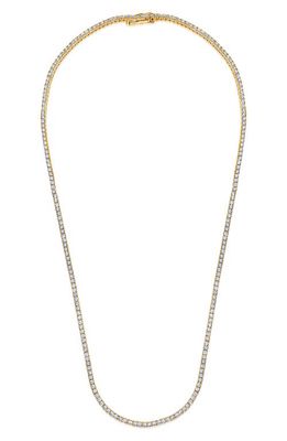 Crislu Cubic Zirconia Tennis Necklace in Silver/Gold