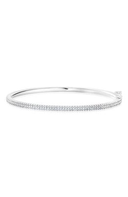 Crislu Pavé Cubic Zirconia Bangle Bracelet in Silver