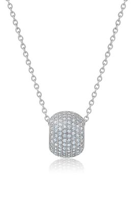 Crislu Pavé Cubic Zirconia Bead Pendant Necklace in Silver