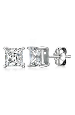 Crislu Princess Cubic Zirconia Stud Earrings in Platinum