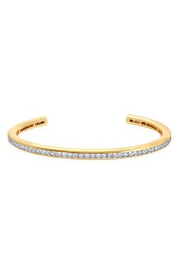 Crislu Princess Cut Cubic Zirconia Channel Cuff Bracelet in Gold