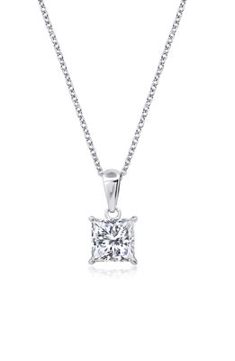 Crislu Princess Cut Cubic Zirconia Pendant Necklace in Platinum