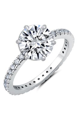 Crislu Round-Cut Cubic Zirconia Engagement Ring in Platinum