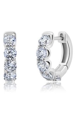 Crislu Small Brilliant Round Cubic Zirconia Hoop Earrings in Silver