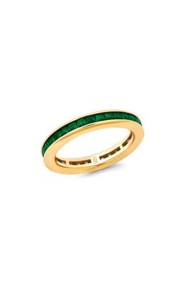 Crislu Square Princess Cut Cubic Zirconia Stacking Ring in Emerald
