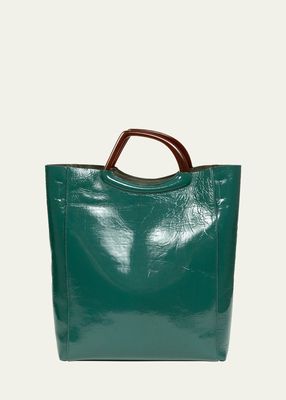 Crisp Large Patent Leather Tote Bag