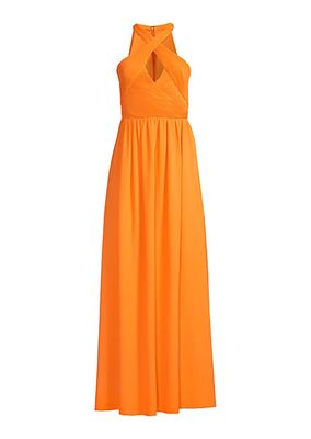 Criss Cross Halter Maxi Dress