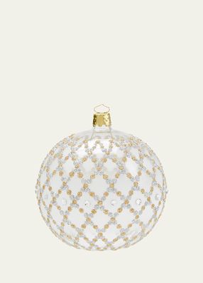 Criss-Cross Transparent Ball Christmas Ornament