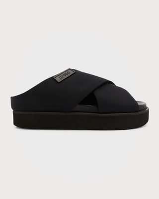 Crisscross Comfort Platform Slide Sandals