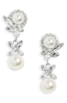 CRISTABELLE Crystal & Imitation Pearl Drop Earrings