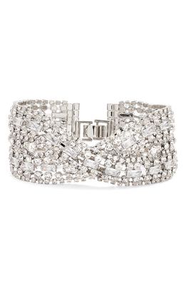 CRISTABELLE Crystal Baguette Bracelet in Crystal/Rhodium