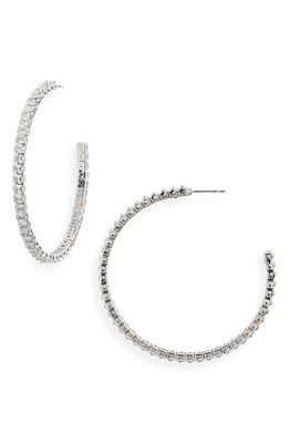CRISTABELLE Crystal Hoop Earrings in Cz/rhodium