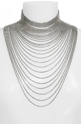 CRISTABELLE Strand Necklace in Clear/Hematite