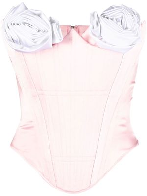 Cristina Savulescu flower-applique detail corset top - Pink