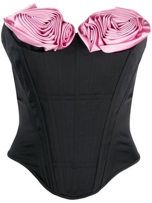 Cristina Savulescu Marilyn flower-motif corset - Black