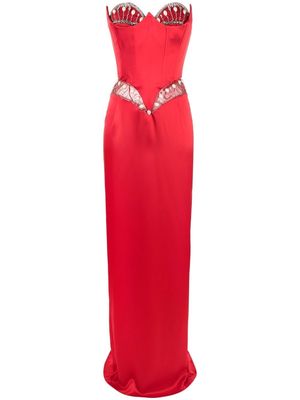 Cristina Savulescu Venus crystal-embellished corset gown - Red