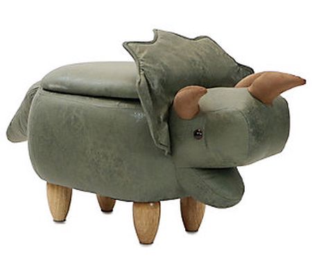 Critter Sitters 15" Seat Height Triceratops Sto rage Ottoman