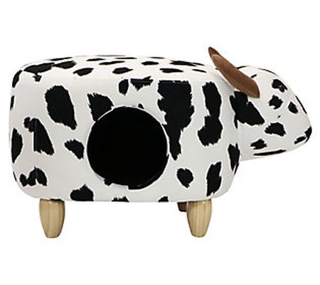 Critter Sitters 16" Seat Height Cow Shape Pet H ouse Ottoman