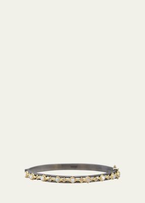 Crivelli Hinged Bangle with Opal and Morganite